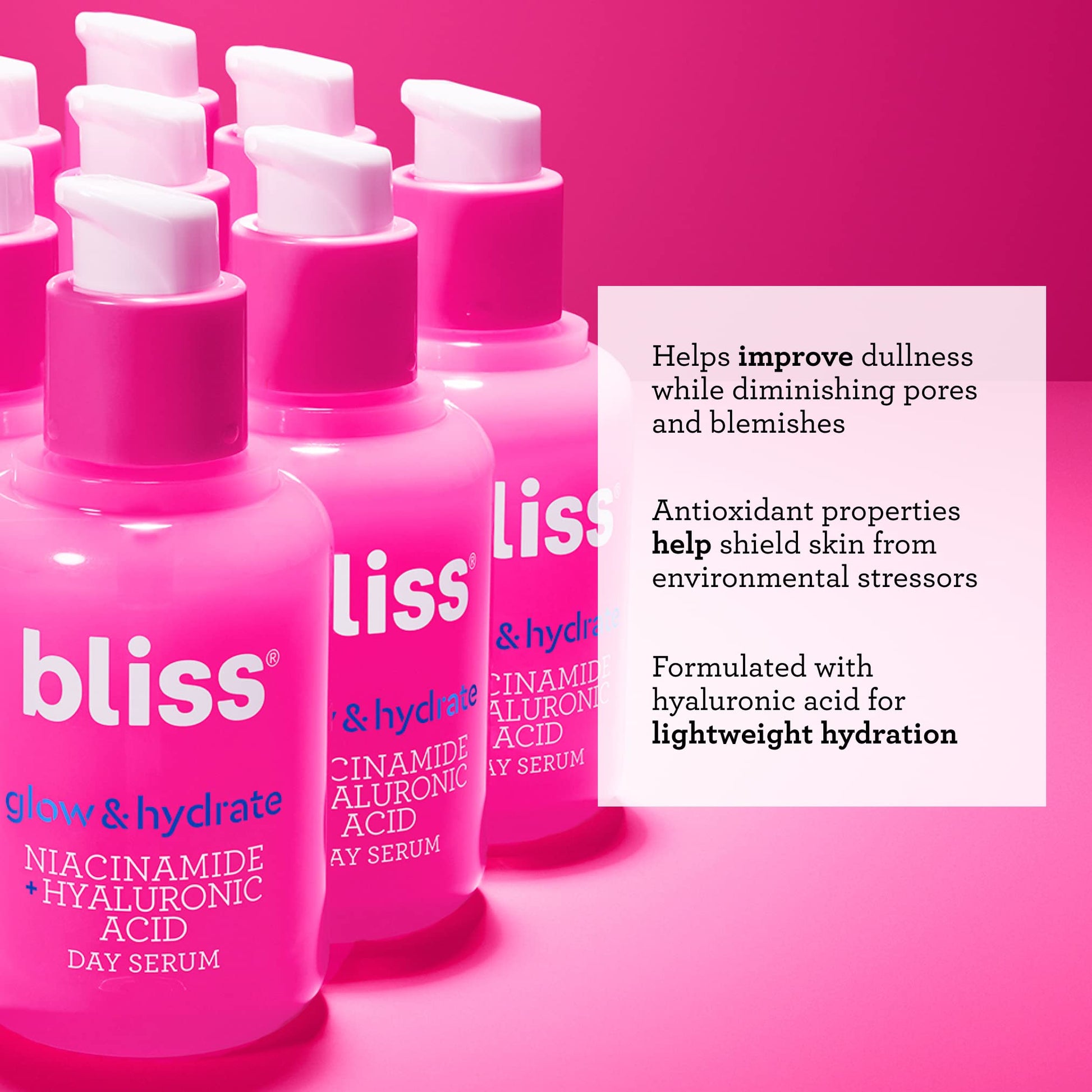 Bliss Glow and Hydrate Serum - Niacinamide + Hyaluronic Acid - 1 Fl Oz Bliss