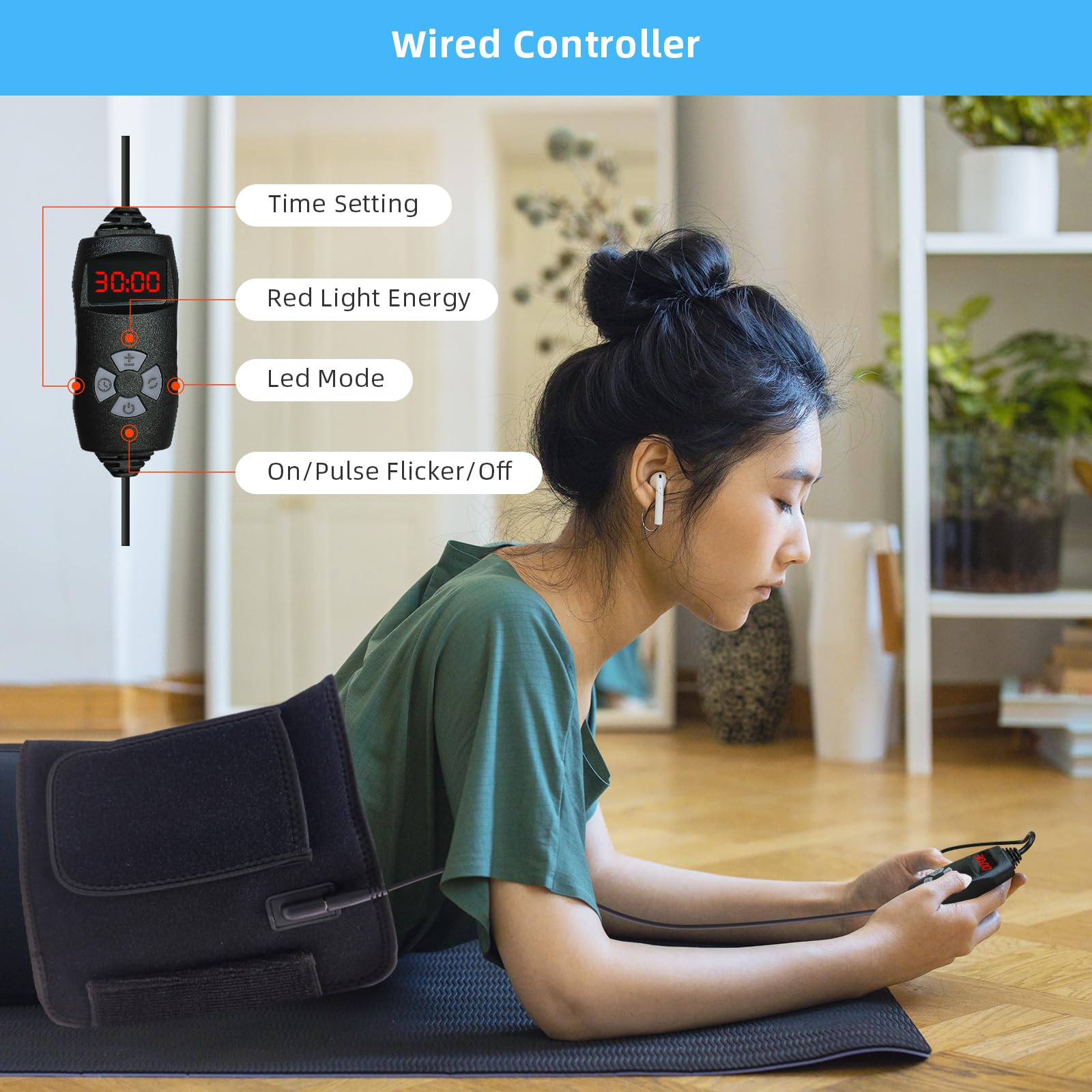 Red Light Therapy Infrared Light Therapy Heating Wrap Belt for Body Back Knee Shoulder Waist Muscle Pain AKYSUN