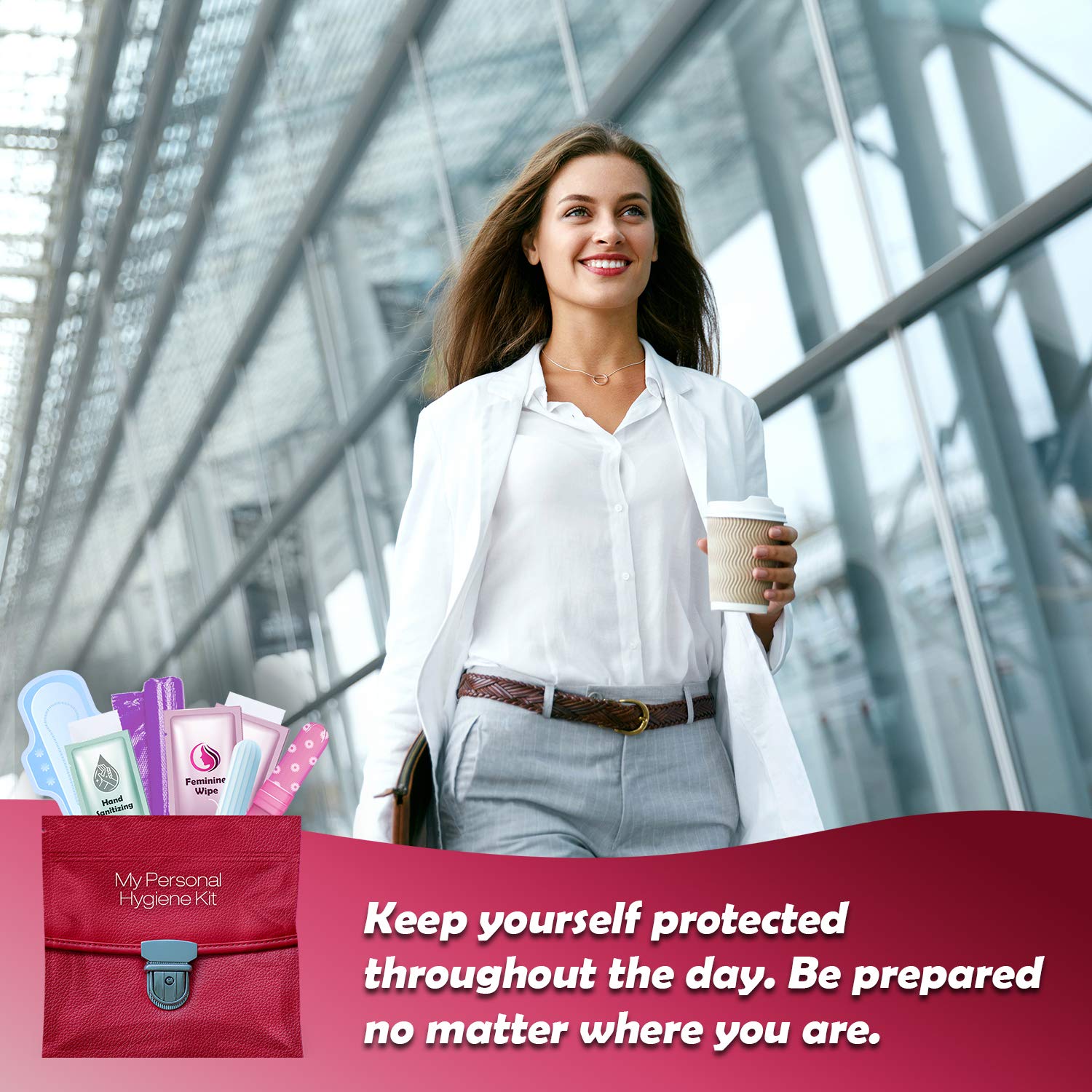 Menstrual Kit All-in-One | Convenience on The Go | Single Period Kit Pack for Travelling, Tweens pH Advantage
