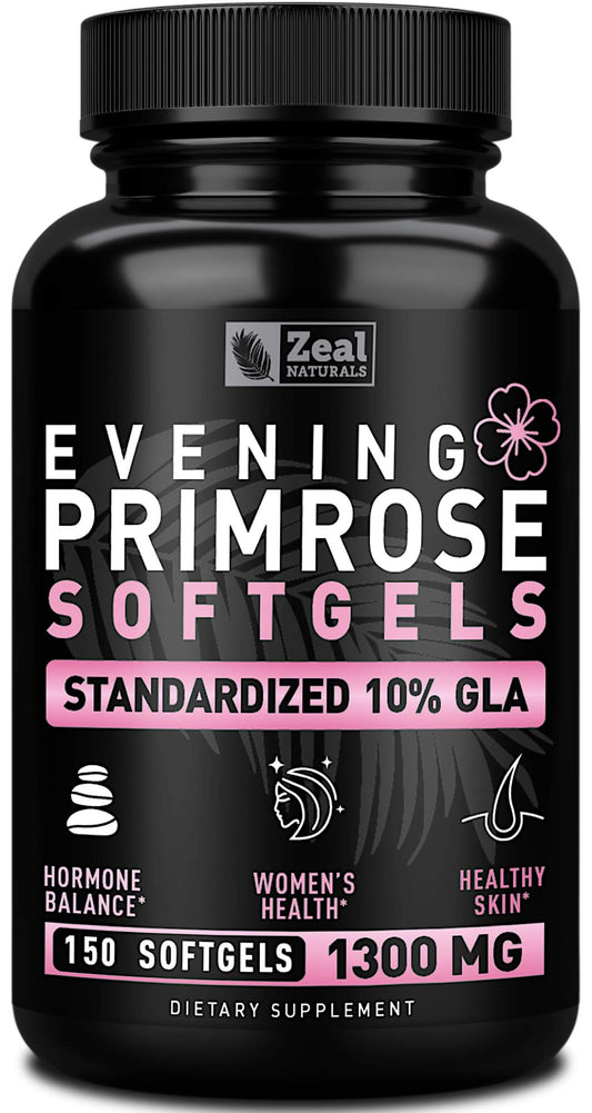 Evening Primrose Oil Capsules (150 Liquid Softgels | 1300mg) Premium Evening Primrose Oil – Natural