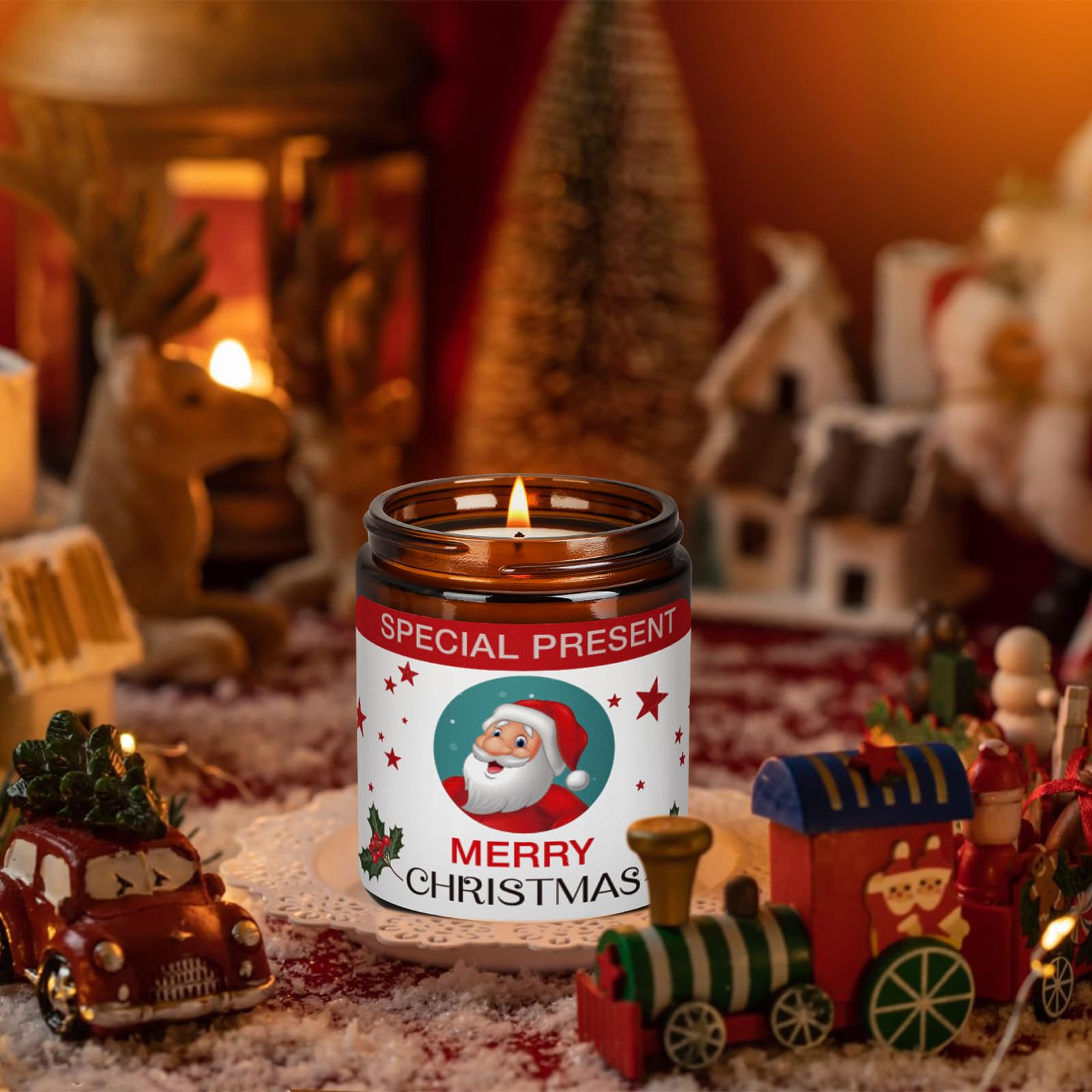 Christmas Candle Set Scented Candle Gift Set, 4 Pack 28 oz Christmas Scented Candles Over 180 Hours YINUO LIGHT