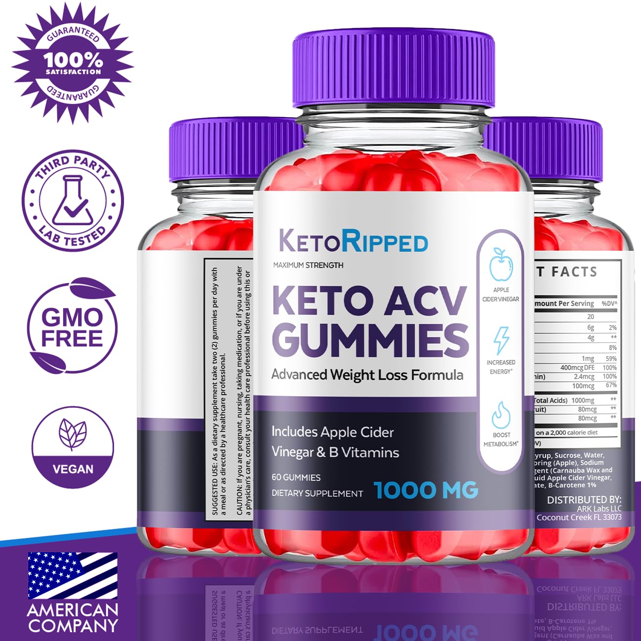 (5 Pack) Keto Ripped ACV Gummies, Keto Ripped ACV Gummies Advanced Weight Loss 1000MG