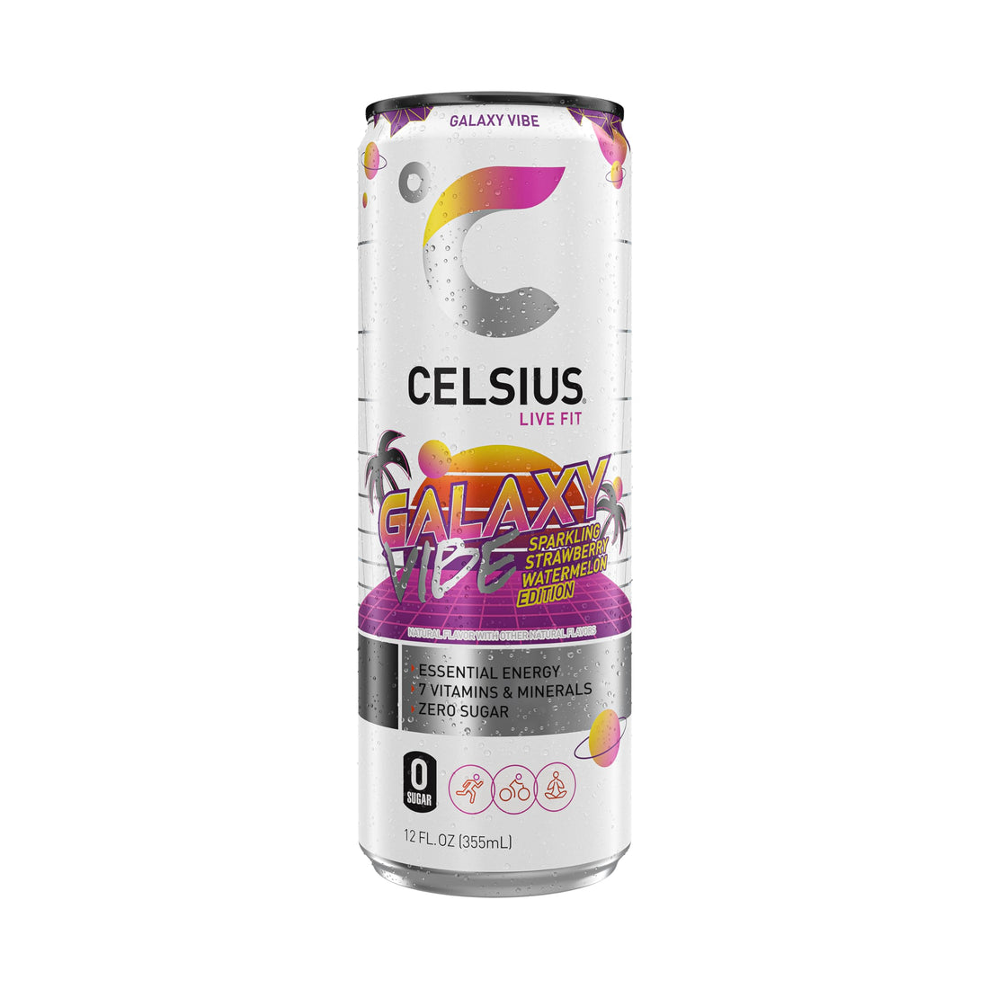 CELSIUS Sparkling Galaxy Vibe, Functional Essential Energy Drink 12 Fl Oz (Pack of 12)
