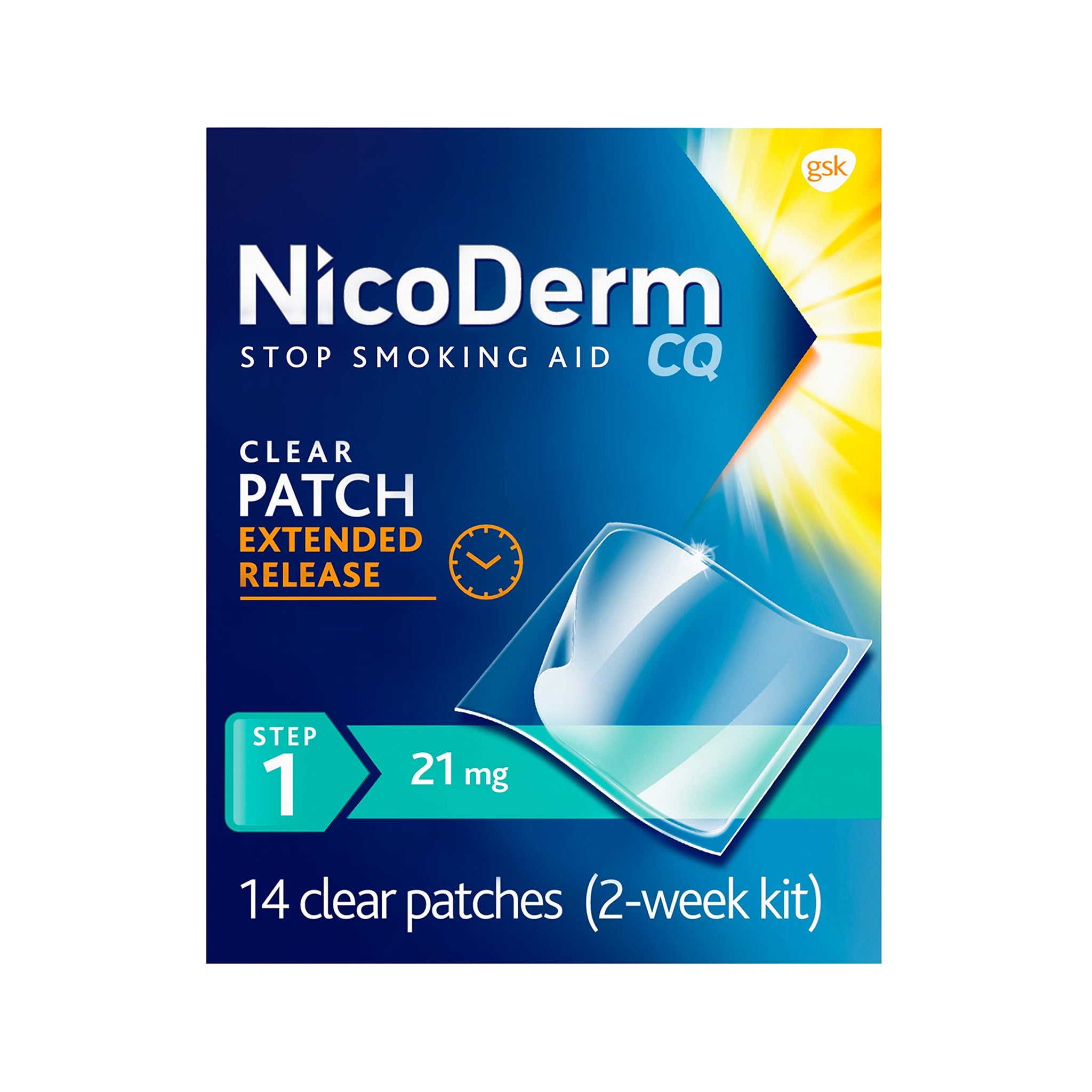 NicoDerm CQ Step 1 Nicotine Patches to Quit Smoking, 21 mg, Stop Smoking NicoDerm