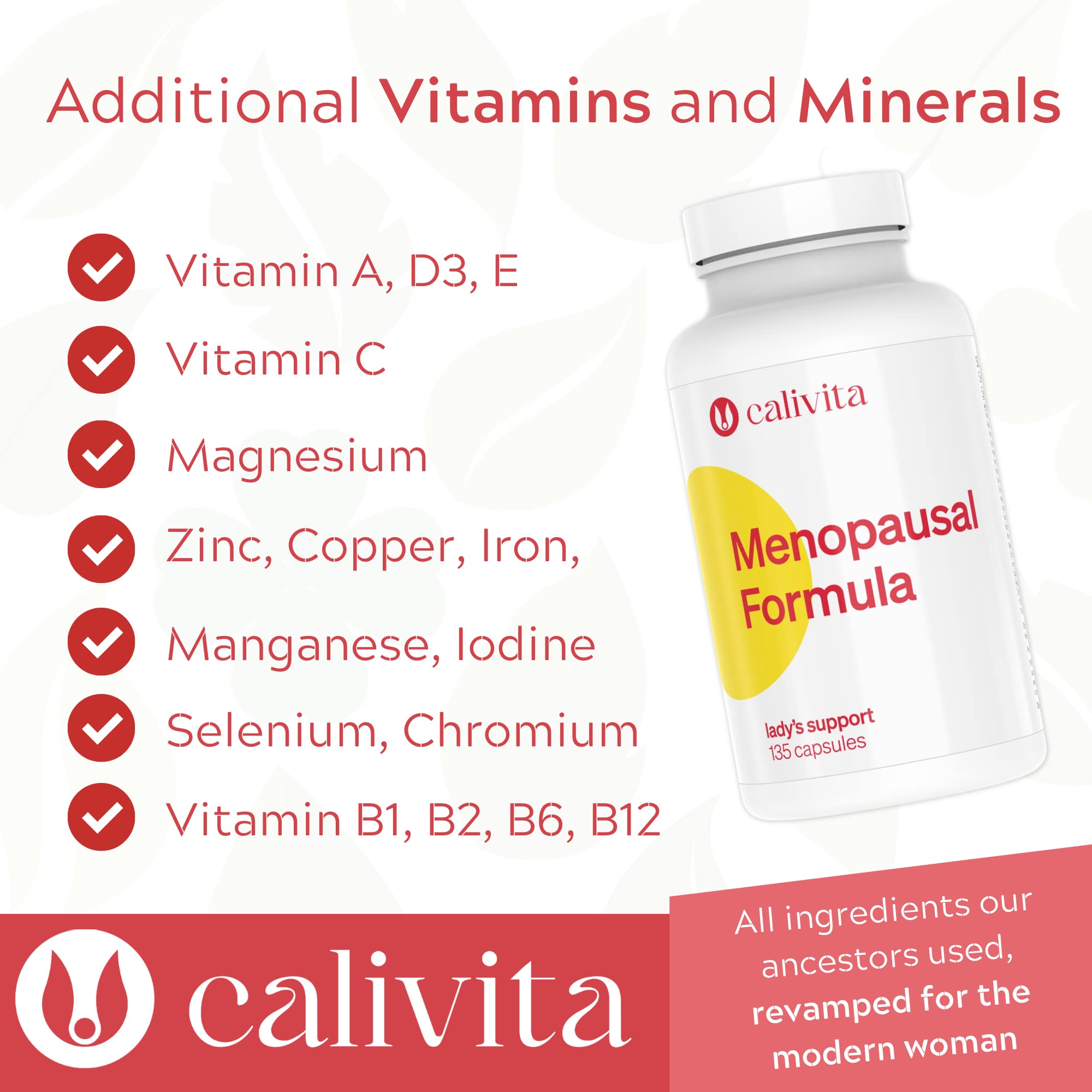 CaliVita Menopausal Formula - Menopause Relief Supplements for Women with Dong Quai, Black Kohosh CaliVita