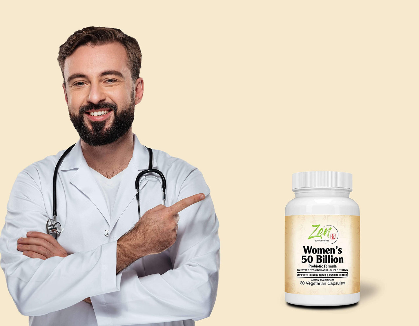 Zen Supplements - Womens 50 Billion Probiotic Formula - Supports Urinary and Vaginal Health