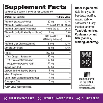 EyePromise Restore Supplement - 60 Softgel Capsules Containing Lutein