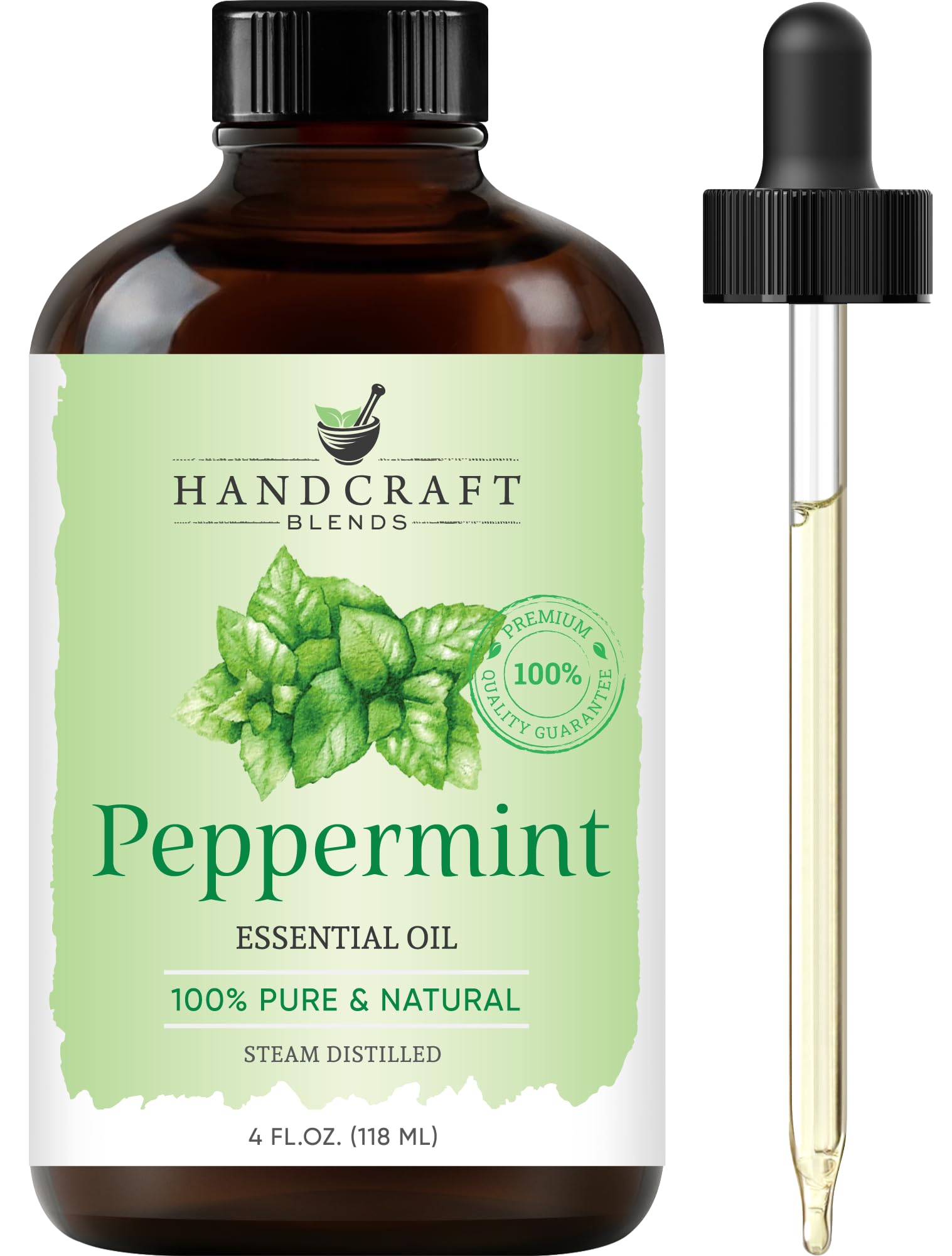 Handcraft Blends Peppermint Essential Oil - Huge 4 Fl Oz - 100% Pure and Natural - Premium Grade