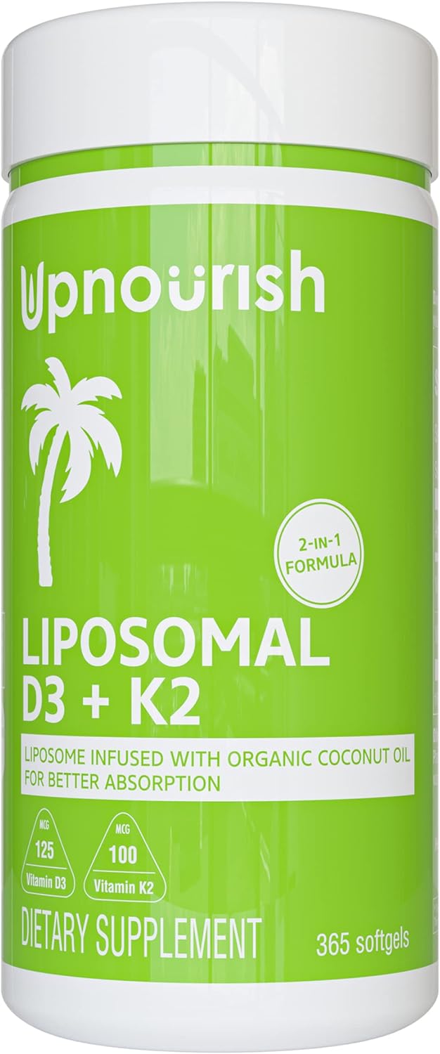 UpNourish Liposomal D3 & K2 MK-7, Advanced Absorption for Optimal Bone and Immun