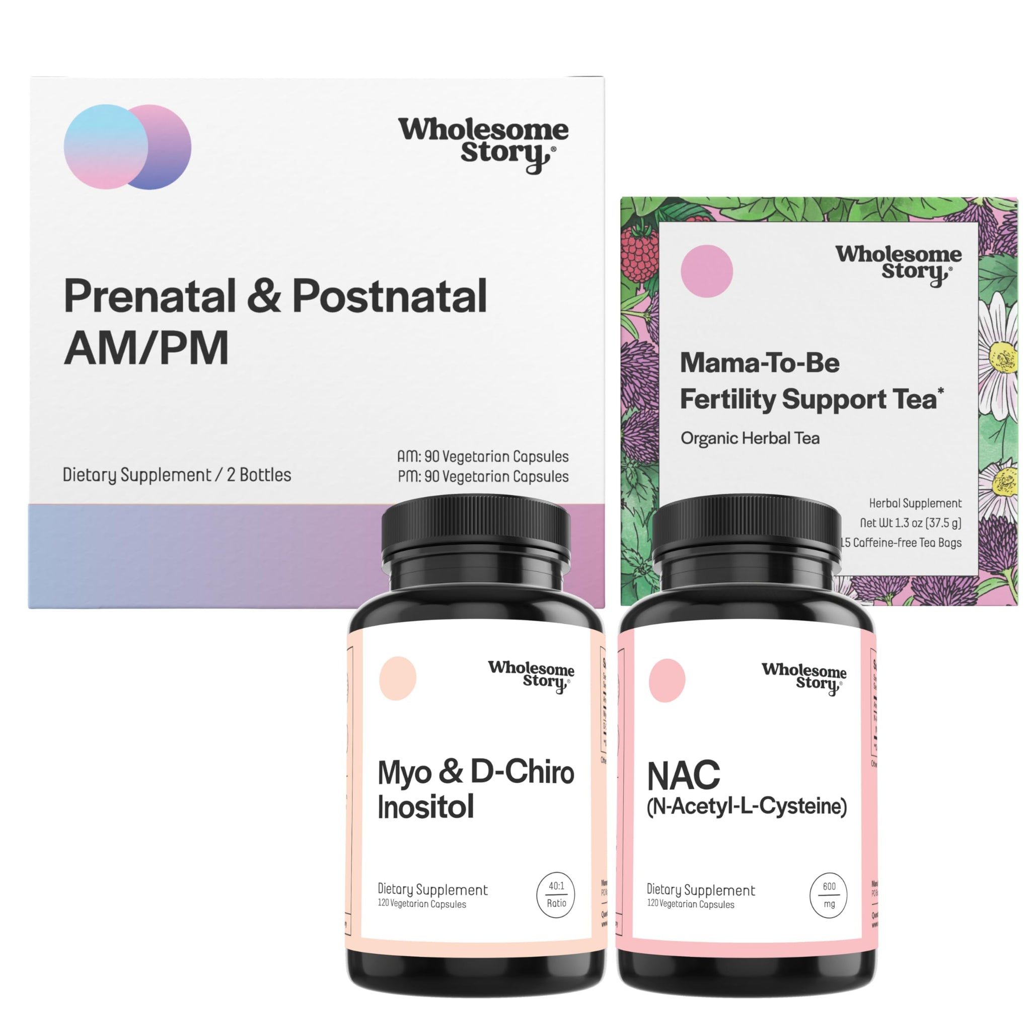 TTC Fertility Support Bundle | Myo-Inositol & D-Chiro Inositol Blend Capsule | NAC Supplement N-Acety