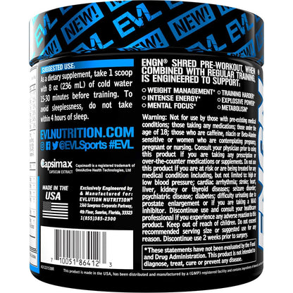 EVL Ultimate Pre Workout Powder - Thermogenic Fat Burn Support Preworkout Powder