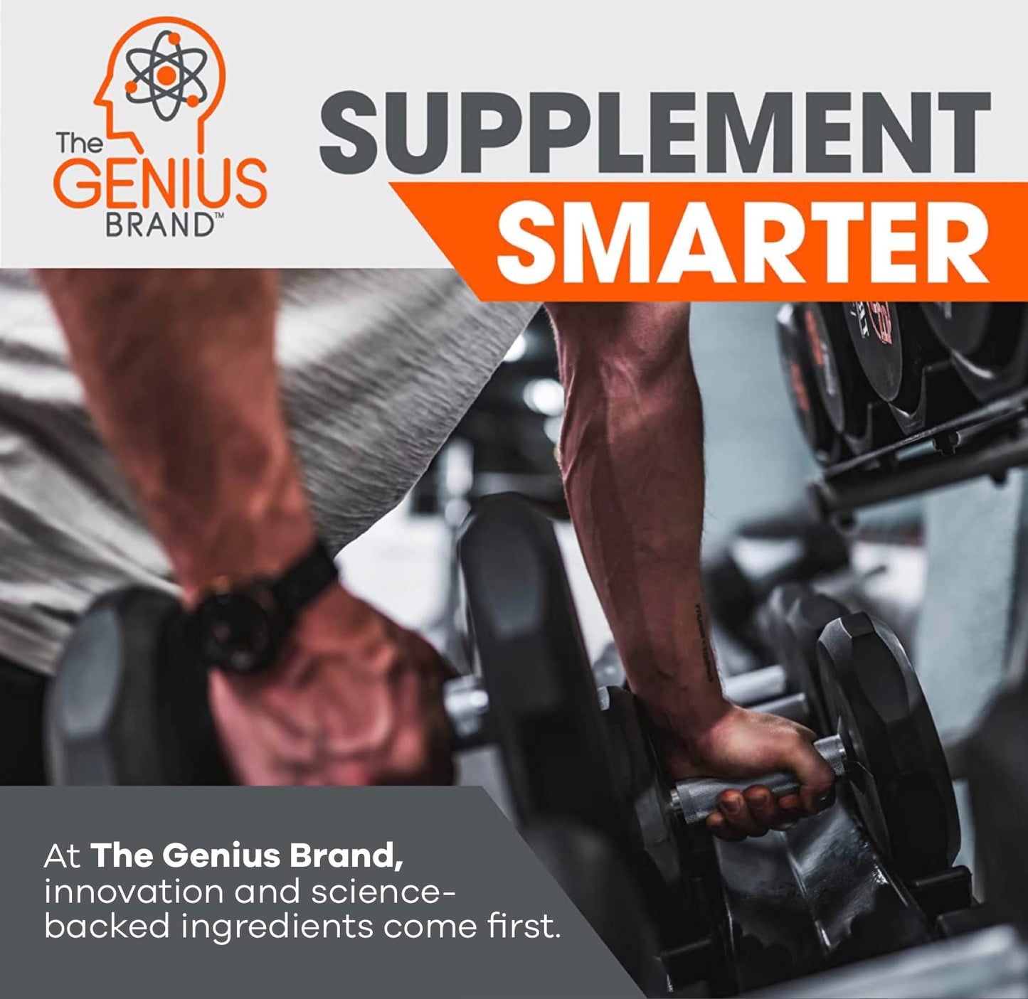 Genius Pre Workout Powder, Sour Cherry, and Genius Micronized Creatine Monohydrate Powder, Unflavored, All Natural Nootropic Pre Workout and Post Workout Supplement Stack
