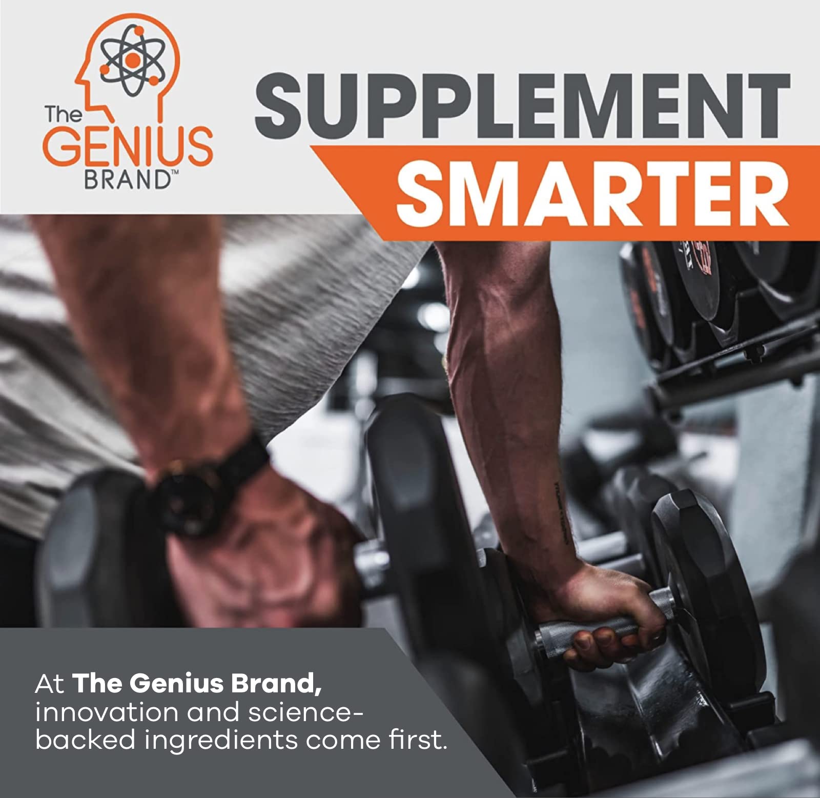 Genius Pre Workout Powder, Sour Cherry, and Genius Micronized Creatine Monohydrate Powder, Unflavored, All Natural Nootropic Pre Workout and Post Workout Supplement Stack