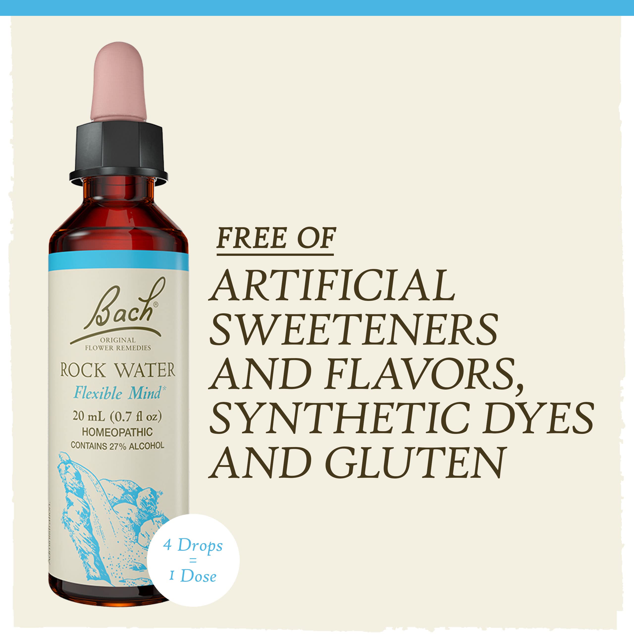 Bach Original Flower Remedies, Rock Water for Flexibility, Natural Homeopathic Flower Essence Bach