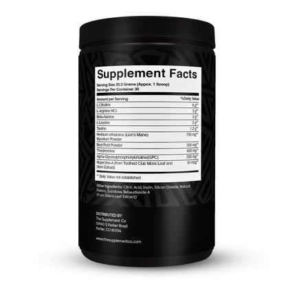 The Supplement Co Nocturnal Pre Workout - No Caffeine Night Time Preworkout for Men & Women for High Energy and Massive Pumps - Cherry Limeade, 30 Servings