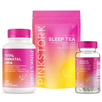 Pink Stork Pregnancy Bundle: Prenatal Vitamin with DHA & Folate, Prenatal Probiotics for Pregnant Women