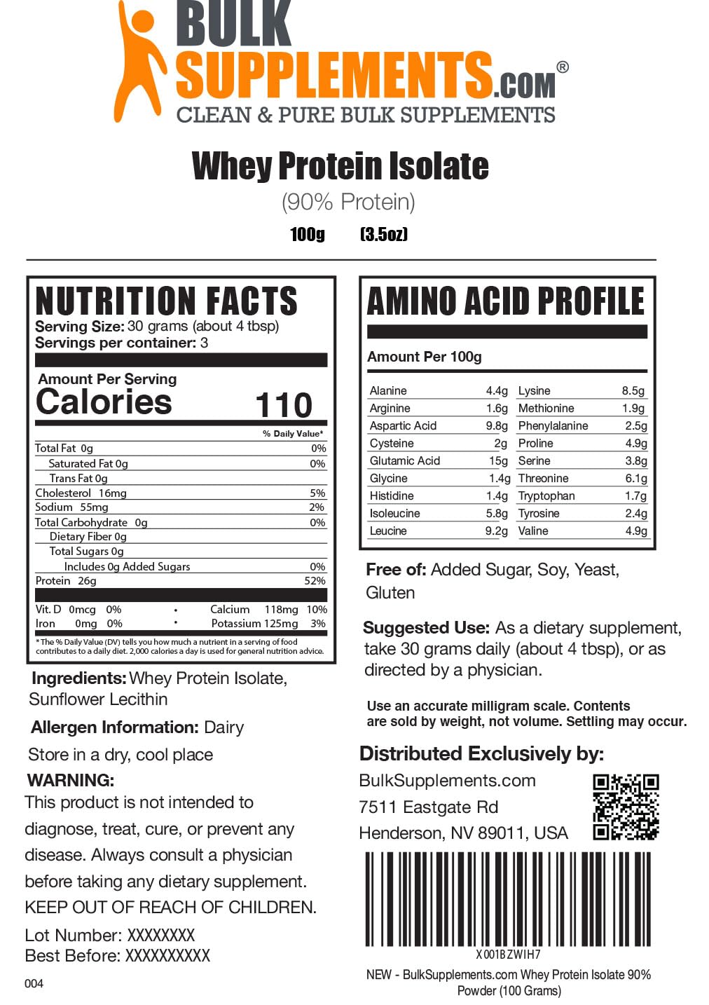 BULKSUPPLEMENTS.COM Whey Protein Isolate Powder - Unflavored Protein Powder BULKSUPPLEMENTS.COM