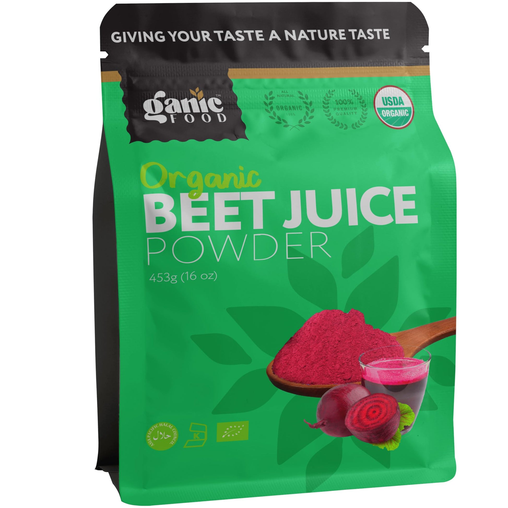 Ganic Food Organic Beet Root Juice Powder, 16 Ounces