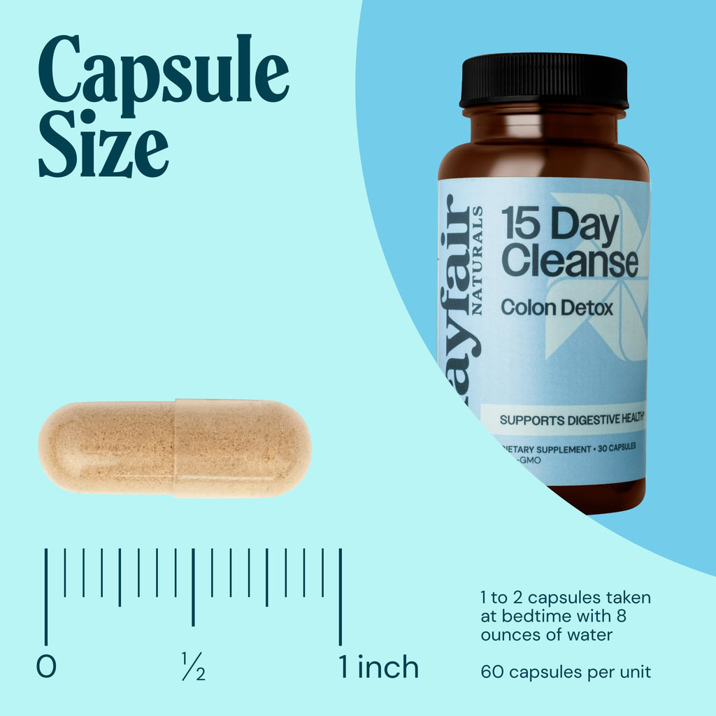Mayfair Naturals 15 Day Cleanse Colon Detox, Dietary Supplement, 30 Capsules, Natural Laxative Mayfair Naturals