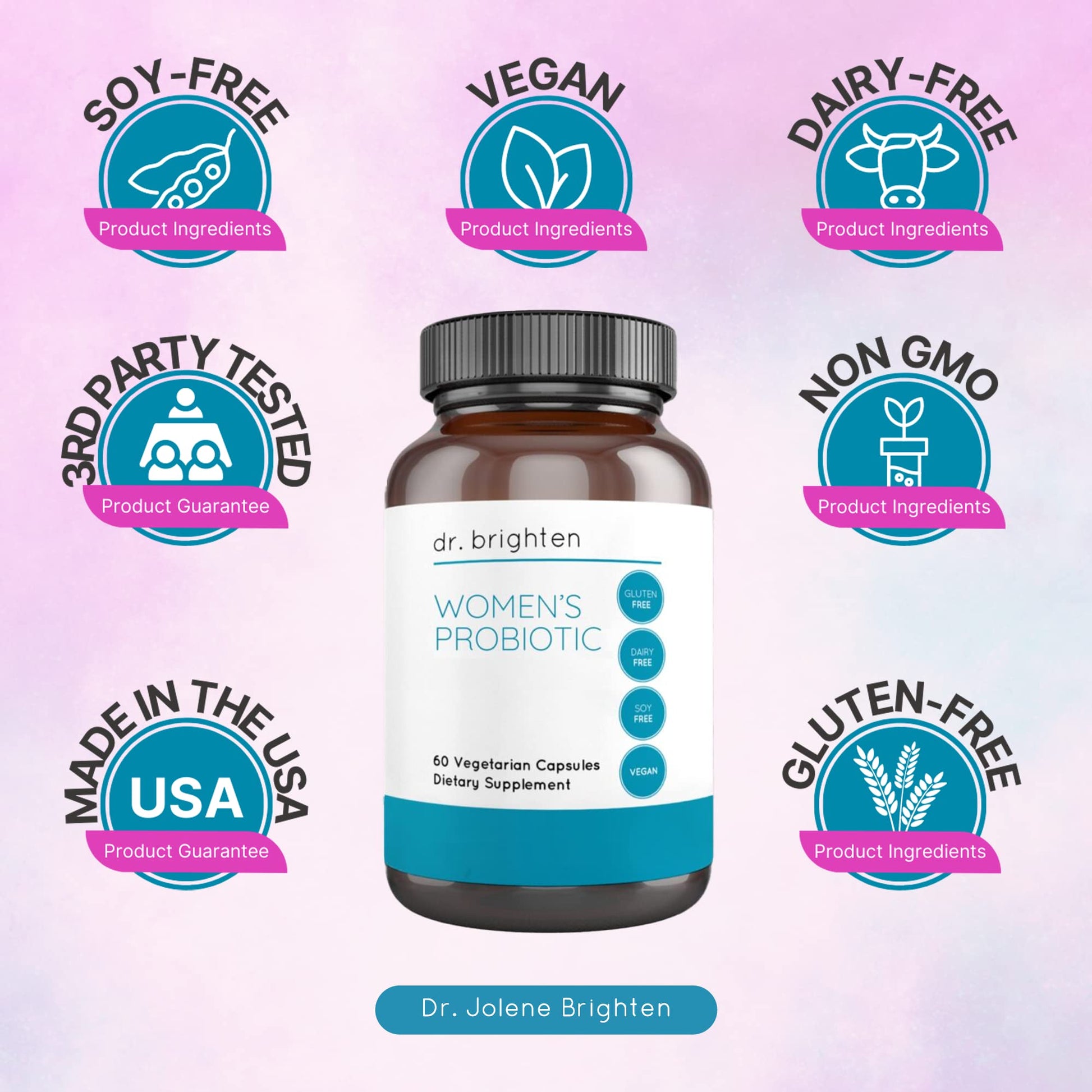 Dr. Brighten Prenatal Plus and Probiotic Dietary Supplements Bundle - Non-GMO, Vegan Dr. Brighten