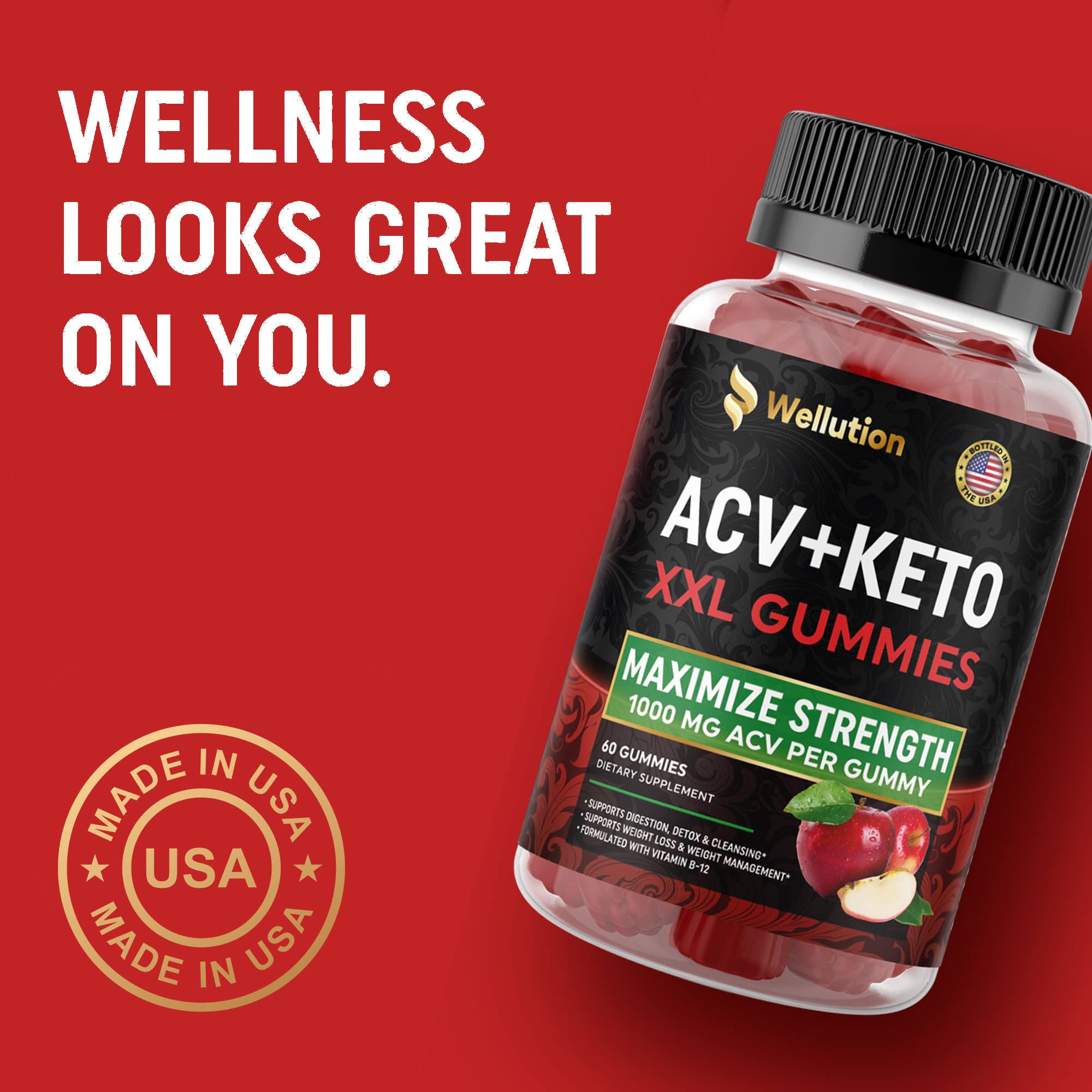 WELLUTION (2 Pack Gummies Apple Cider Vinegar - Formulated to Support Healthy Weight WELLUTION