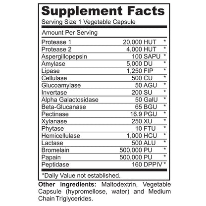Instant Digest Complete 2-in-1 Probiotic Digestive Enzymes, 60 Capsules