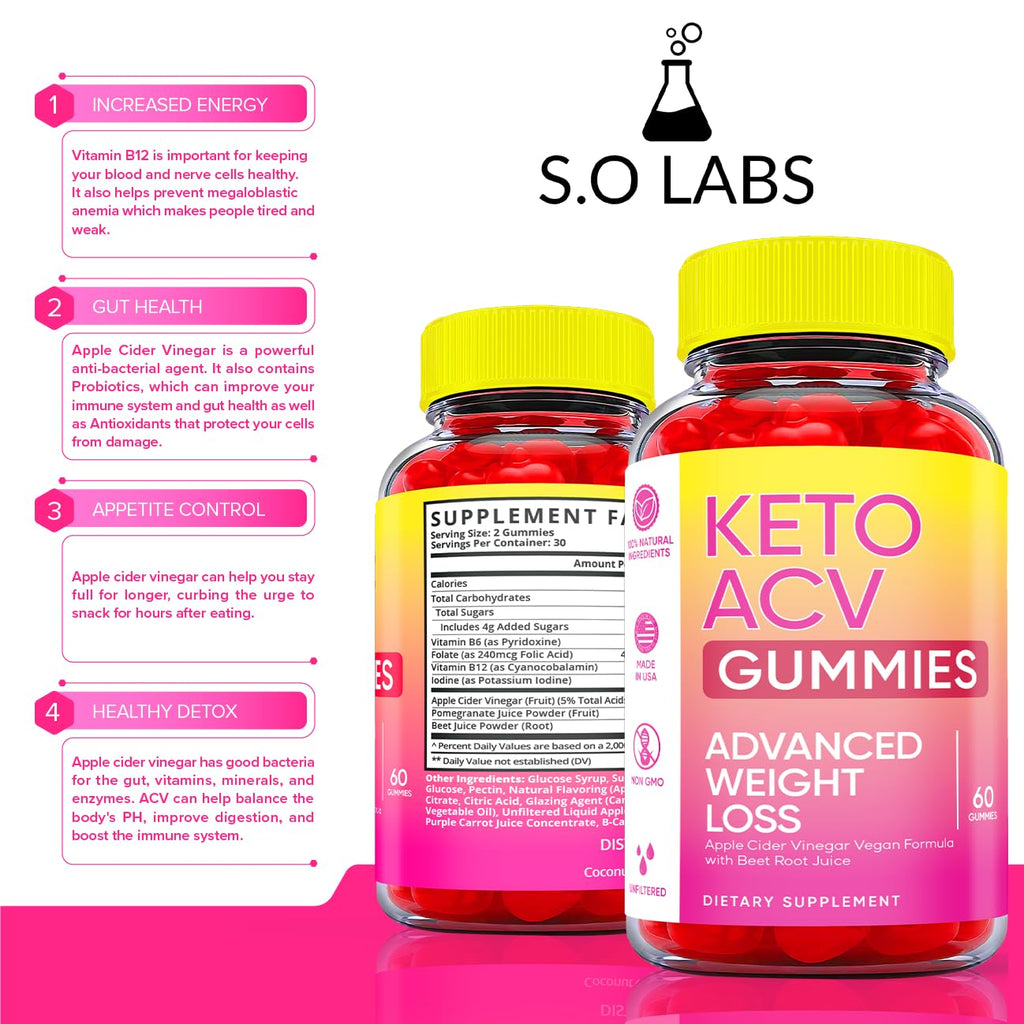 Keto ACV Gummies Advanced Weight Loss, ACV Supplement Work Fast Women Plus Men (2 Pack)