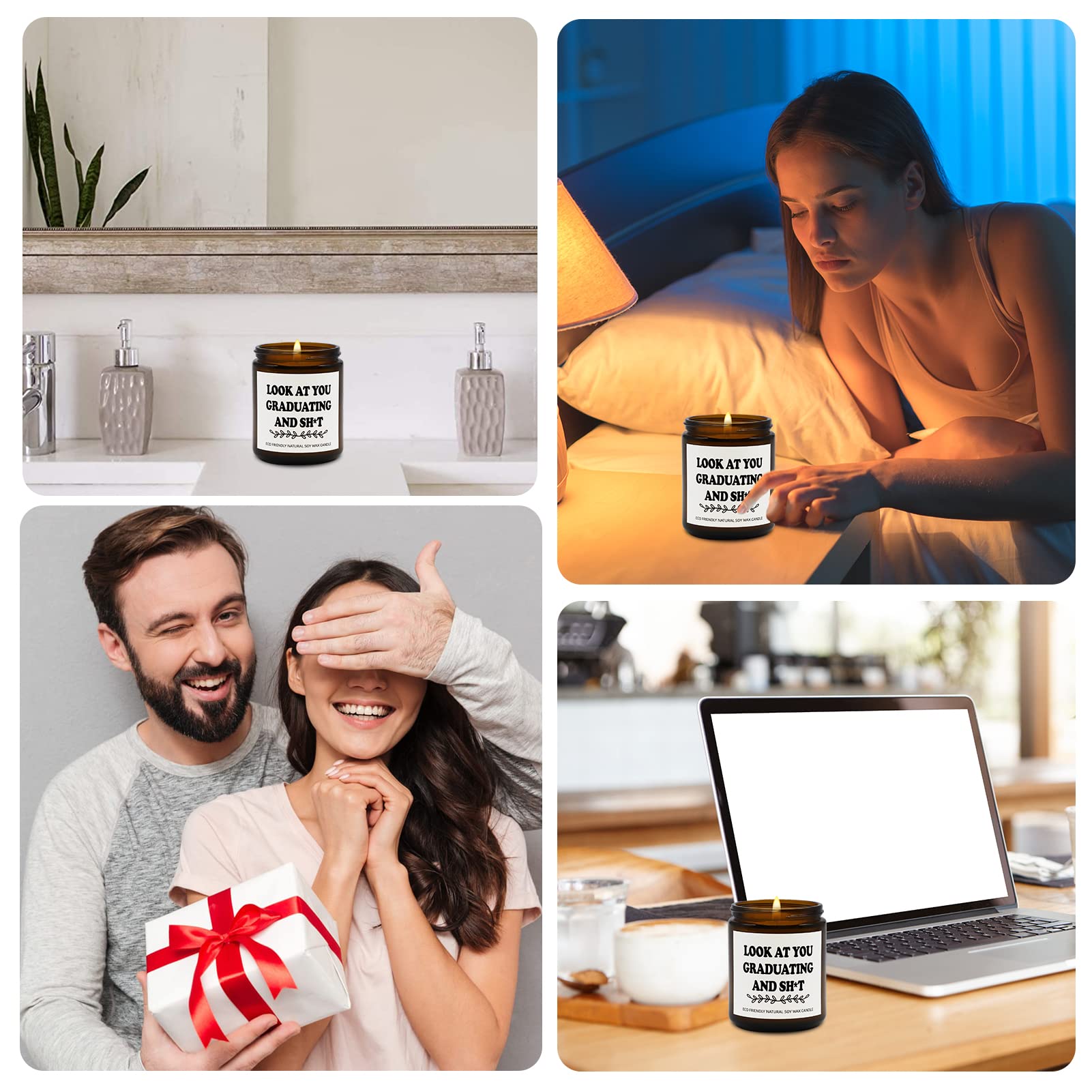 Joyseller Funny Graduation Gift for Her/Him, Look at You Graduation Candles for Party Decorations Joyseller