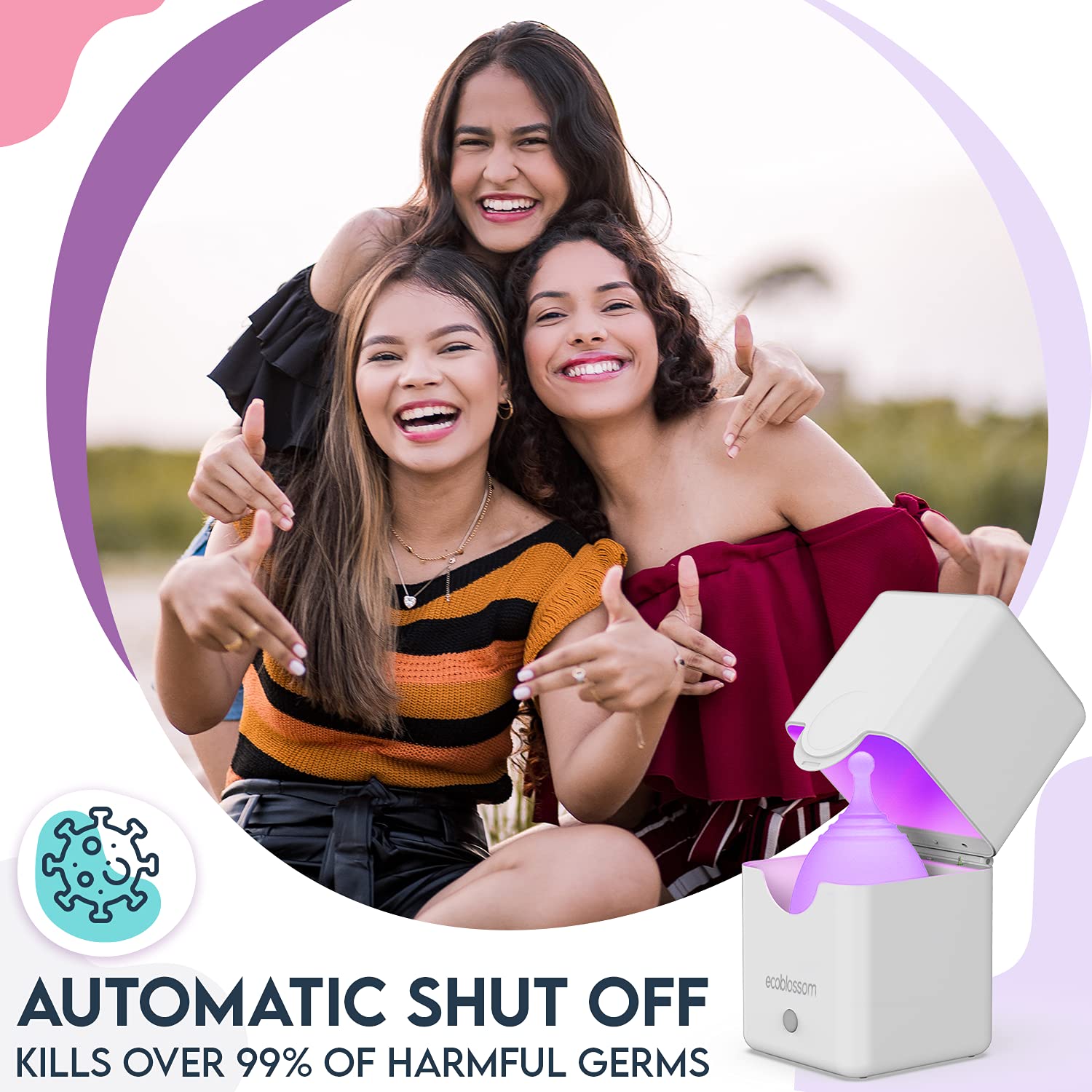 Ecoblossom Menstrual Cup Sterilizer - Modern Menstrual Cup Cleaner Unscented Sanitizer EcoBlossom