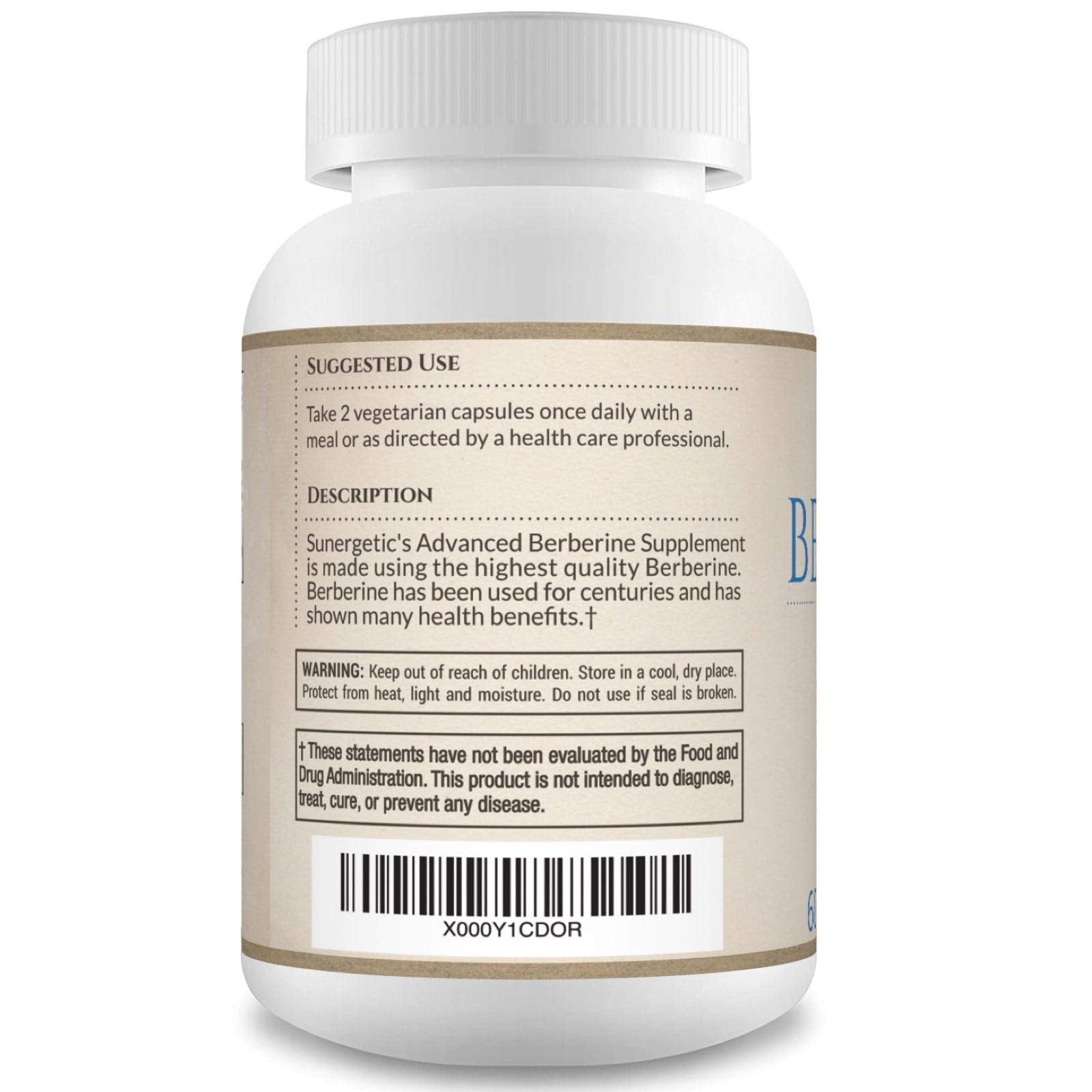Premium Berberine Supplement - 1200mg of Berberine Per Serving - Berberine HCL Sunergetic