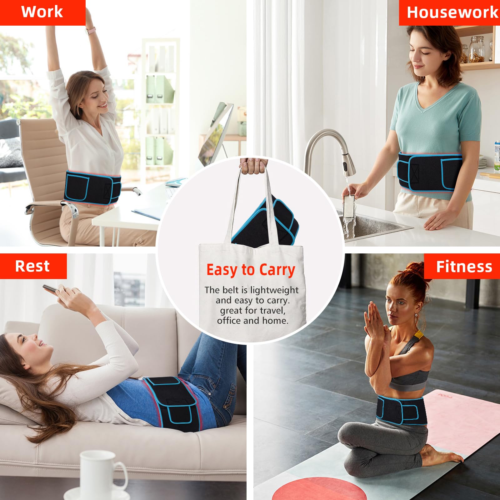 Red Light Therapy Belt, 660&850nm 3 -in-1 Big Chips Near Infrared Therapy Wrap for Body HEDYNSHINE