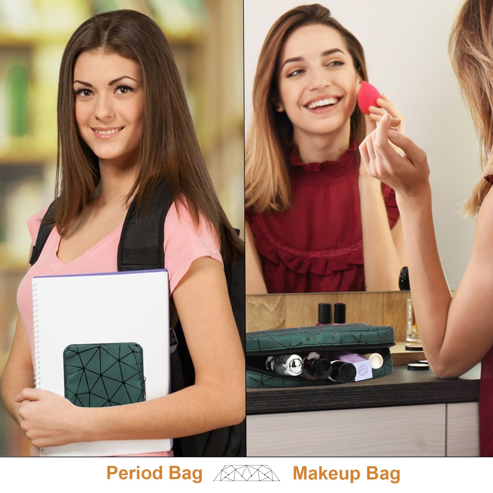 Likesing Sanitary Napkin Storage Bag, Leather First Period Kit for Girls 9-12, Portable Tampon Menstrual Likesing