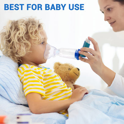 Fivepropy Handheld Spacer for Kids and Adults Includes Child Mask & Adult Blue
