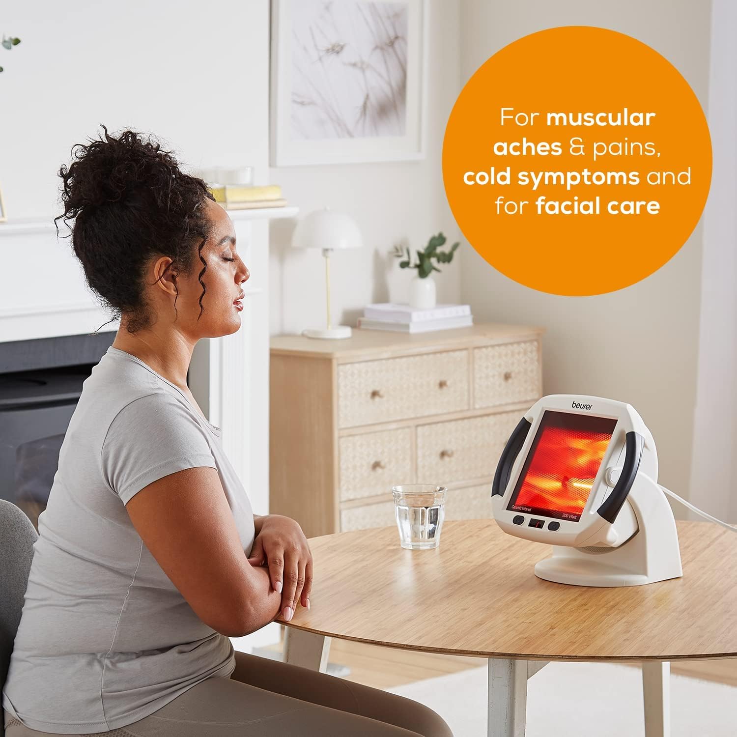 Beurer IL50 Infrared Heat Lamp Heated Red Light Therapy Lamp for Body, Face, Sinuses, & Skin - Effective Beurer