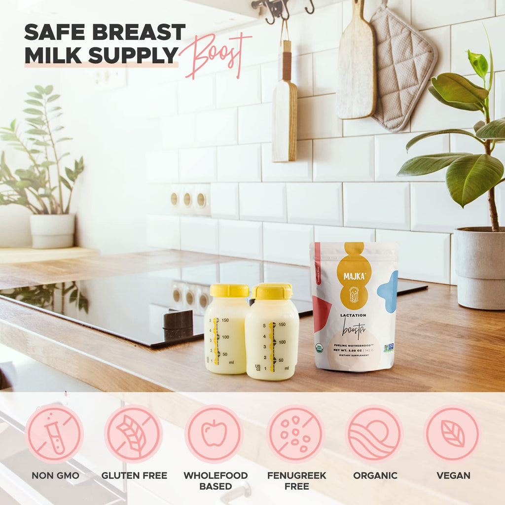 MAJKA Organic Lactation Booster Powder for Nursing Moms, Breastfeeding Safe Supplement