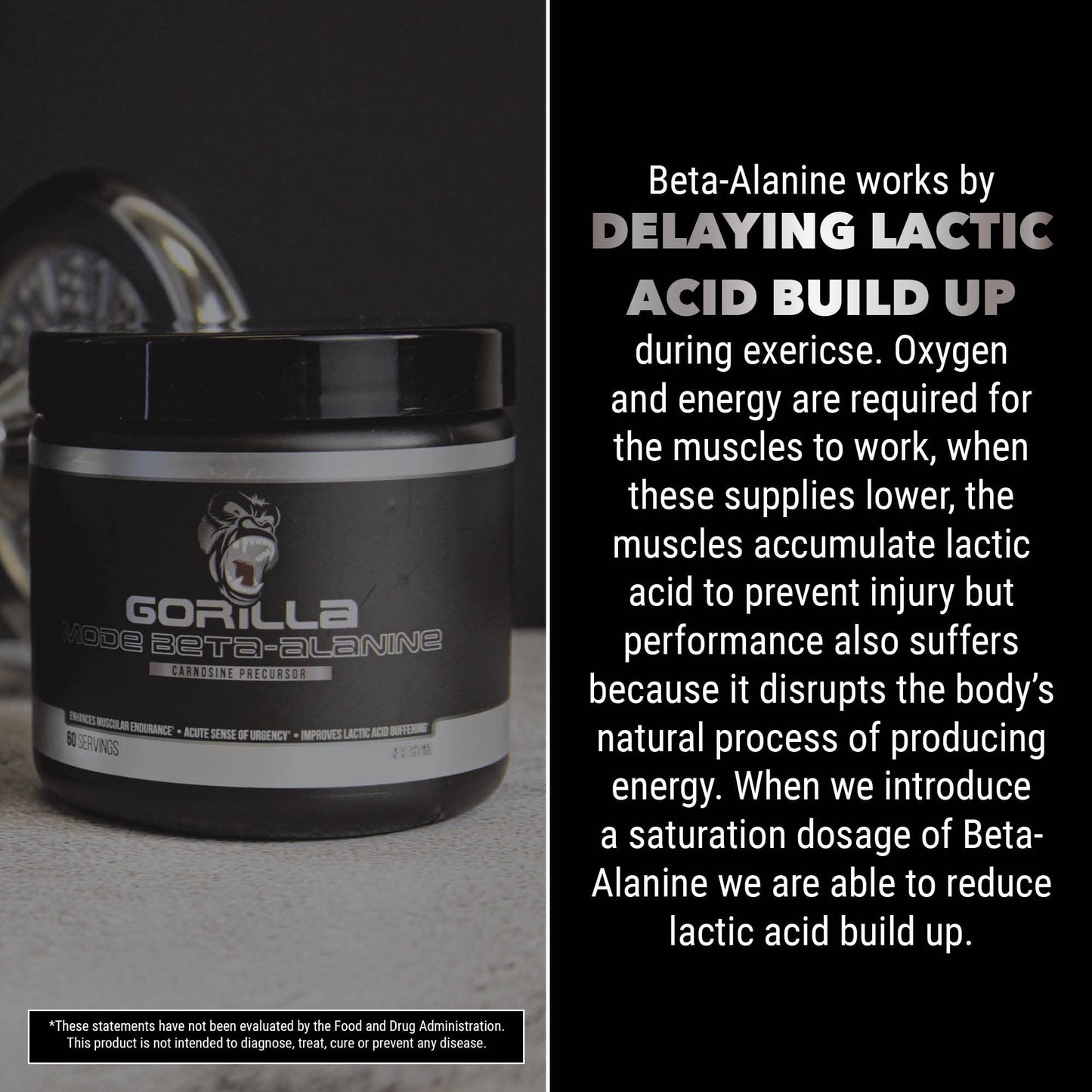 Gorilla Mode Beta-Alanine – Carnosine Precursor/Enhanced Muscular Endurance