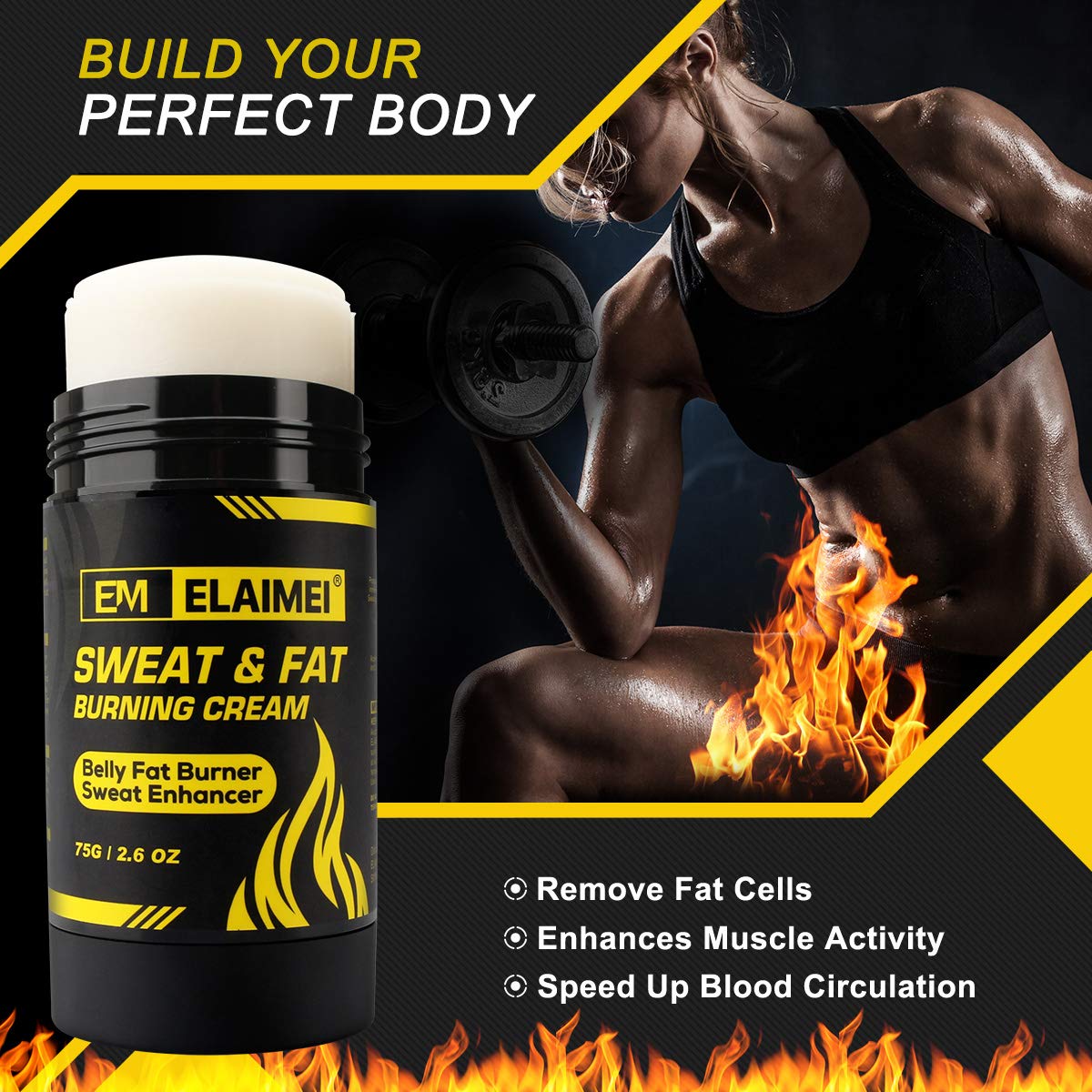 ELAIMEI Hot Gel Cream, Fat Burning Sweat Cream, Weight Loss Workout Enhancer Gel ELAIMEI