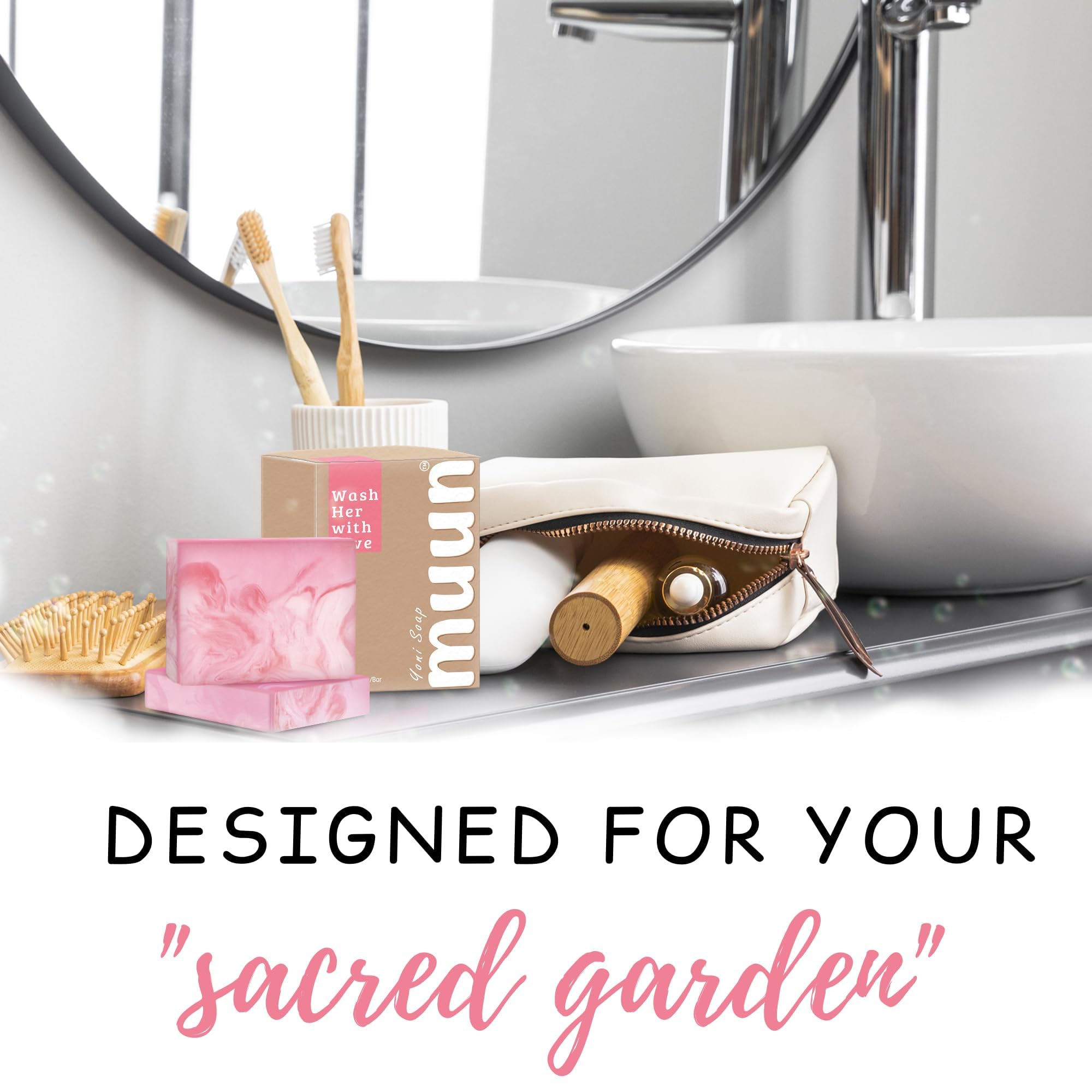 Muun Yoni Soap Bar - Pack 3 Ph Balance Probiotics & Natural Ingredients - Gentle Cleansing Formula Muun