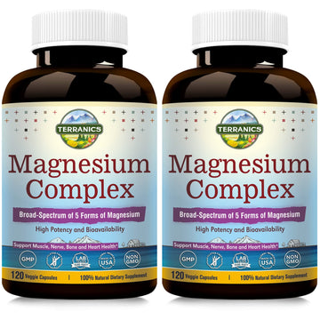 Terranics Magnesium Complex, Total 240 Capsules, Max Absorption, Glycinate, Citrate