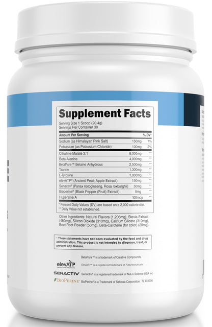 Transparent Labs Stim-Free Pre-Workout - Caffeine & Stim Free Pre Workout Powder