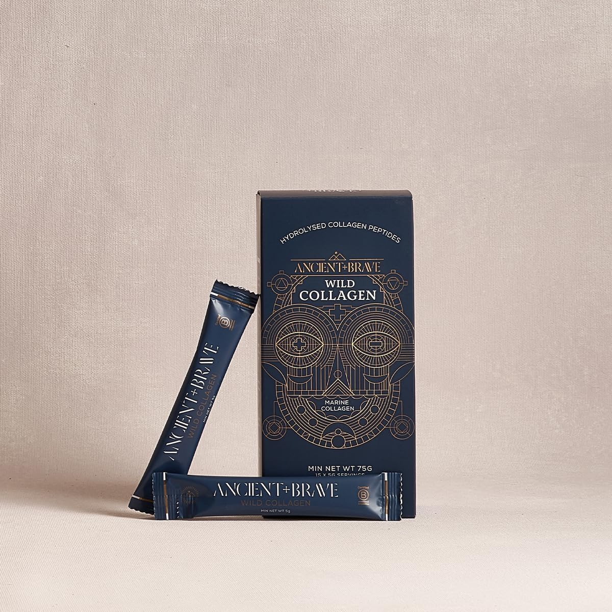 Ancient + Brave Wild Collagen Sachets 15 x 5g - Wild Caught Marine Collagen Powder Ancient + Brave