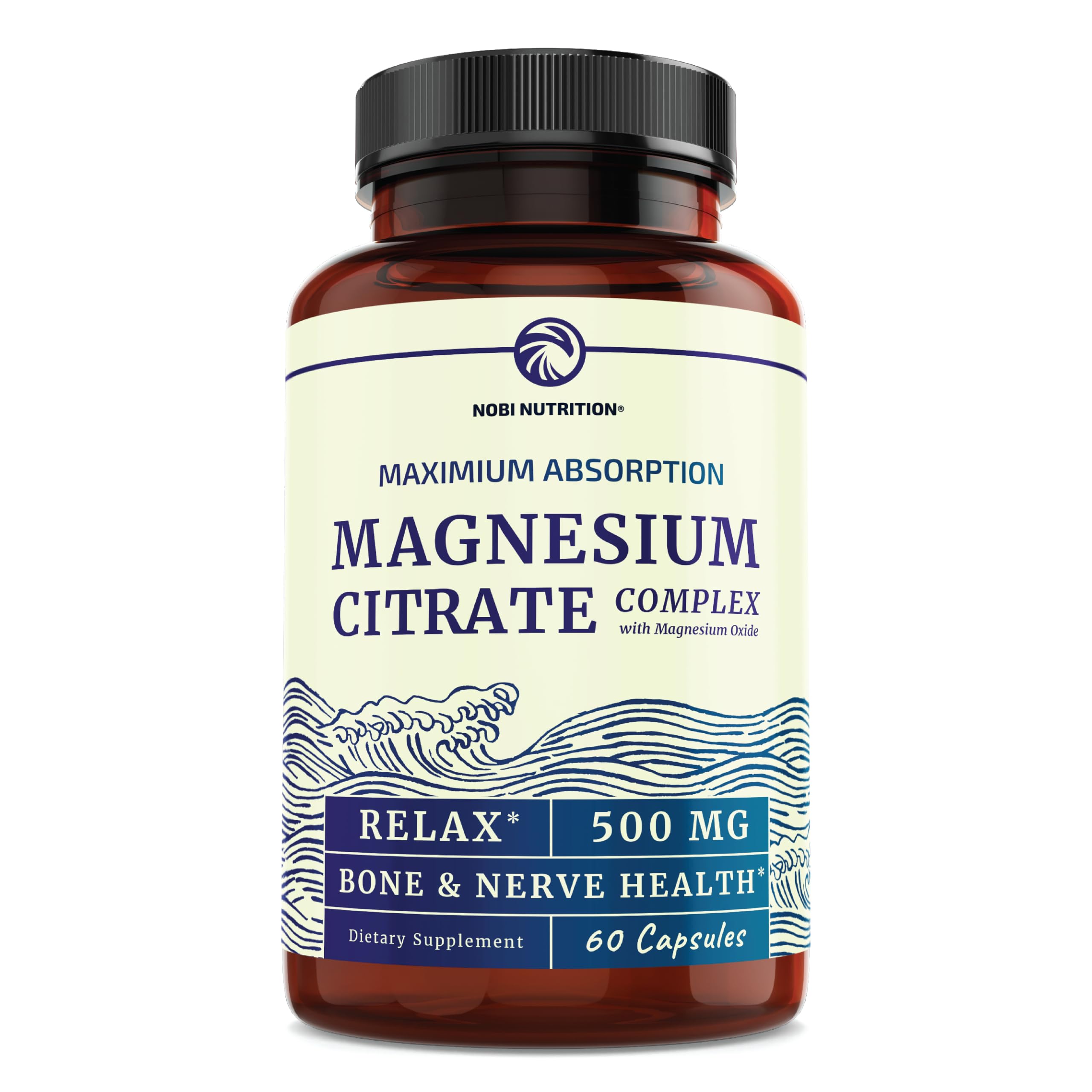 Magnesium Citrate Complex 500 MG for Calm, Relaxation, Constipation & Digestion