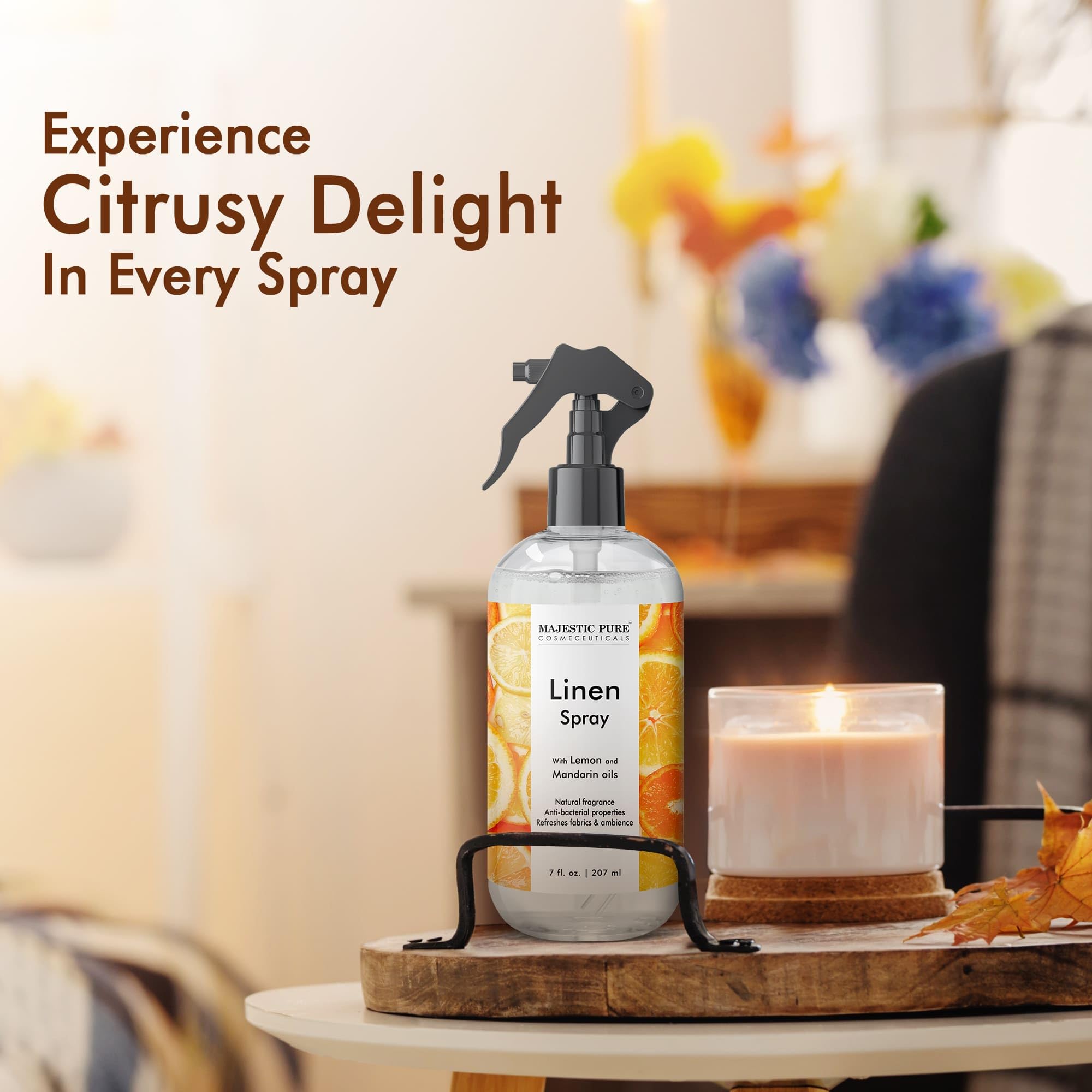 Majestic Pure Linen Spray | All Natural Fragrance | Spray for Pillows, Bedding, Sheets, Clothing