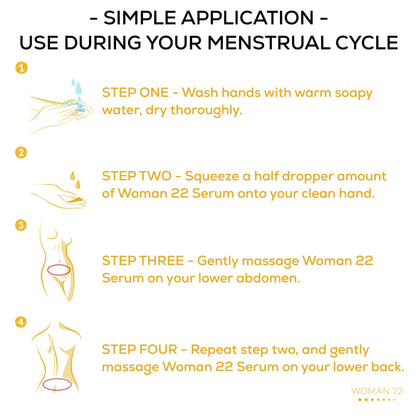 Topical Soothing Serum for Difficult Periods, Cramps, Bloating & more. Apply Lower Abdomen
