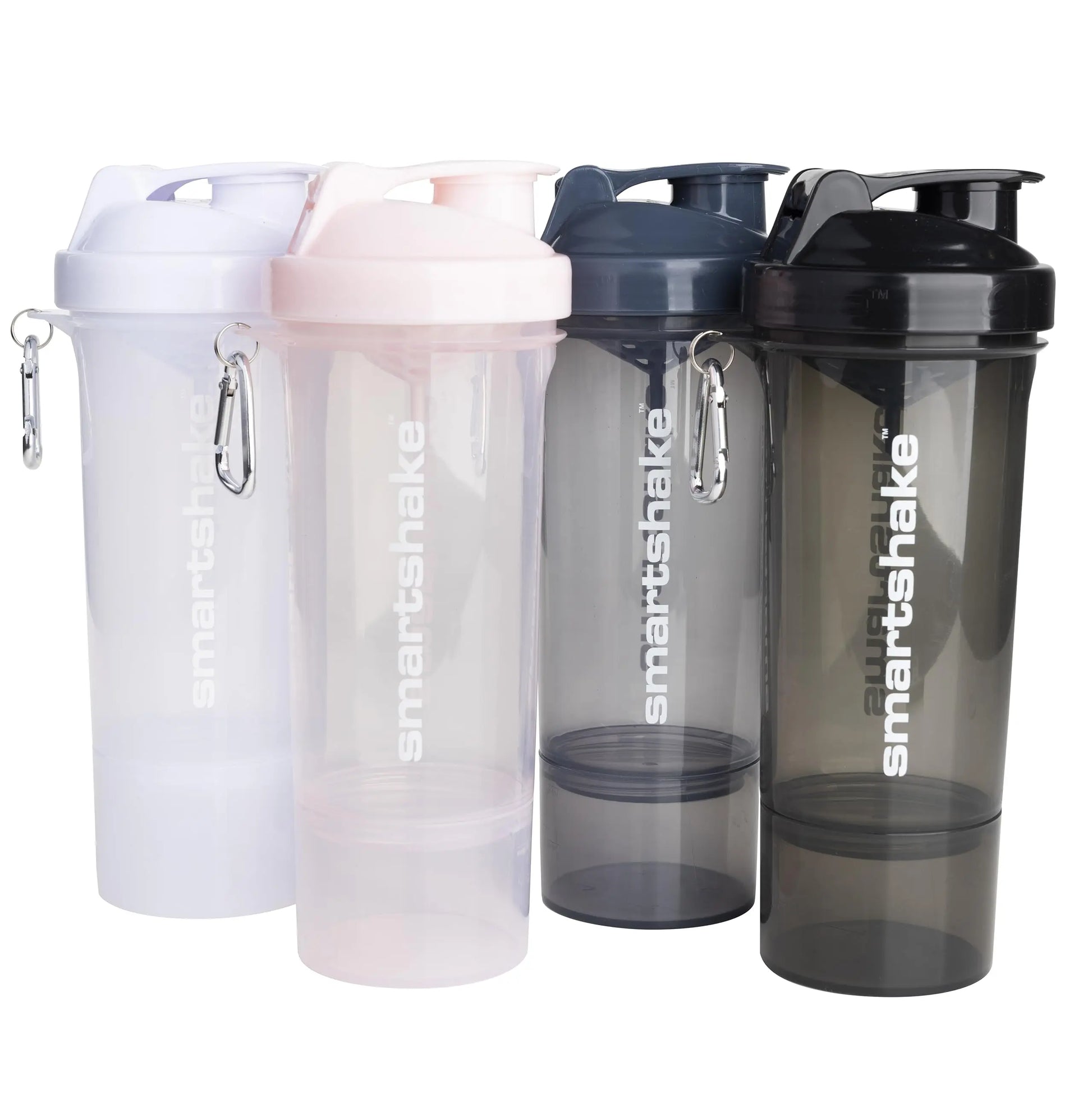 Smartshake Slim 4-Pack Protein Shaker Bottle 400 ml | 13.5 oz – Storage Included - Leakproof Screw