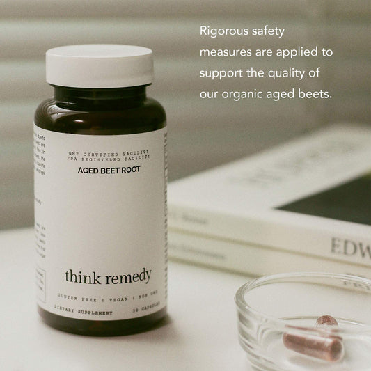 Think Remedy Aged Beet Root Capsules - Beet Pills for Stamina - Organic Beet Root Powder