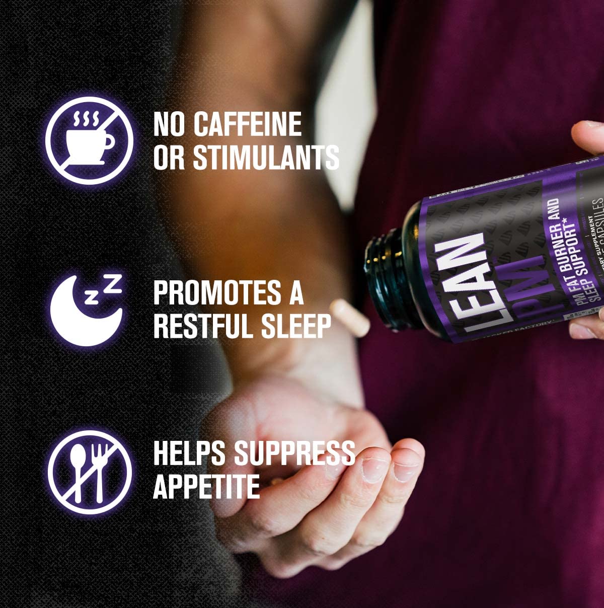 Jacked Factory Lean PM Night Time Fat Burner, Sleep Aid Supplement, & Appetite Suppressant