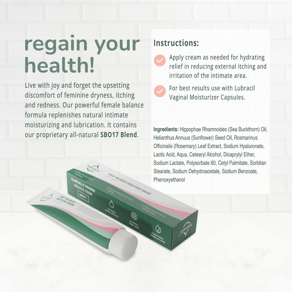 Lubracil - Topical Vulva Cream - Daily Care Moisturizer Helping with Vaginal Dryness, Burning Lubracil