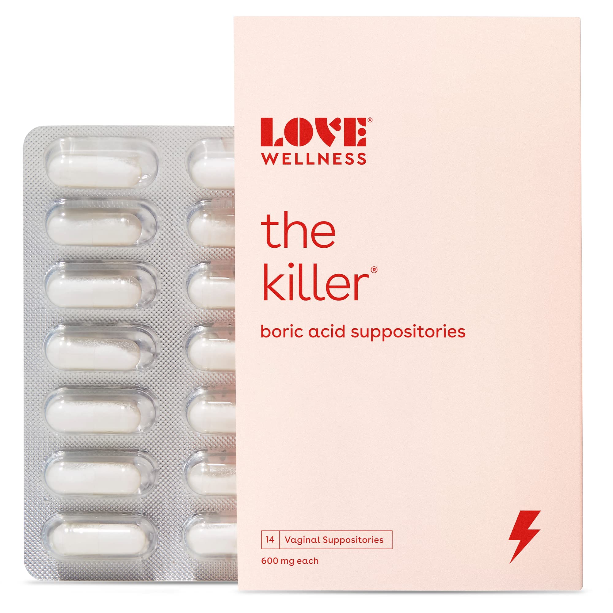 Love Wellness Boric Acid Suppositories for Women, The Killer | Vaginal Supp