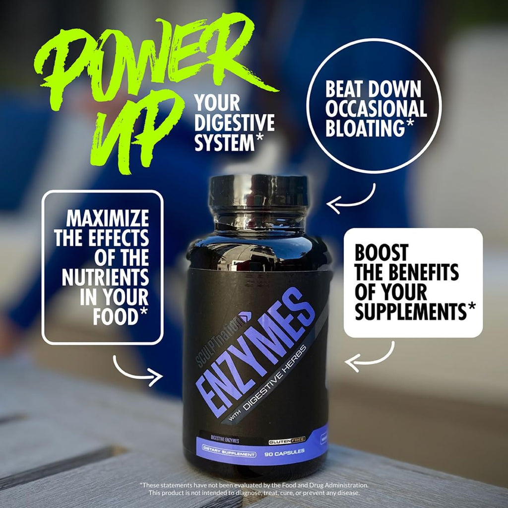 Sculpt Nation by V Shred Digestive Enzymes - Multi Enzyme for Digestion and Gut Health